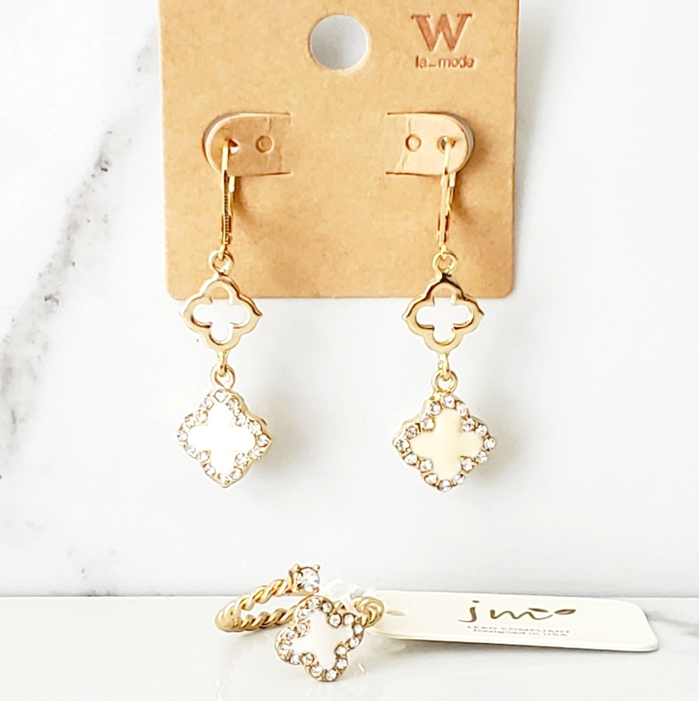 Matching earrings and ring